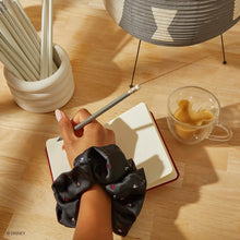 Load image into Gallery viewer, Kitsch & Mickey and Minnie Recycled Fabric Scrunchie Black