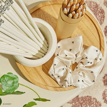 Load image into Gallery viewer, Kitsch & Mickey and Minnie Recycled Fabric Scrunchie Cream