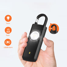 Load image into Gallery viewer, Safety First Personal Safety Alarm & Flashlight Black