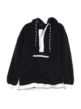 Load image into Gallery viewer, See You Two-Toned Sherpa Pullover Hoodie in Black