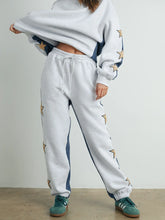 Load image into Gallery viewer, Don't Let Me Down Color Sweatpants with Star Detail in Grey/Navy