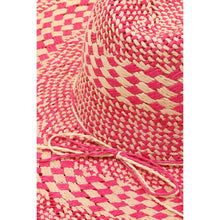 Load image into Gallery viewer, Checkered Straw Weave Sun Hat Fuchsia