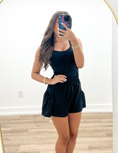 Load image into Gallery viewer, Flounce & Flow Romper in Black