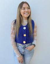 Load image into Gallery viewer, Scared to Start Crew Neck Sweater Vest in Royal Blue