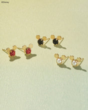 Load image into Gallery viewer, Kendra Scott Mickey Mouse Gold Stud Earrings in Bright Red Drusy