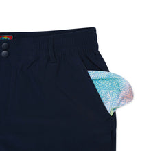 Load image into Gallery viewer, Burlebo 7" Everyday Shorts in Deep Water Navy with Mayan Pocket