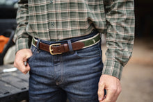 Load image into Gallery viewer, Local Boy Ribbon Belt in Olive Dog & Moon