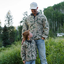 Load image into Gallery viewer, Burlebo Youth Sherpa Full Zip Jacket in Alpine Camo