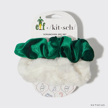 Load image into Gallery viewer, Elf x Kitsch Scrunchies 2pc White & Green