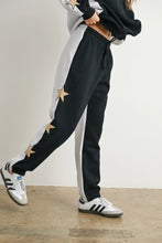 Load image into Gallery viewer, Don't Let Me Down Color Sweatpants with Star Detail in Black/Grey