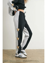 Load image into Gallery viewer, Don't Let Me Down Color Sweatpants with Star Detail in Black/Grey