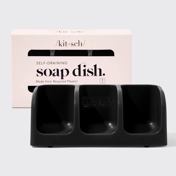 Kitsch Self-Draining Soap Dish in Black