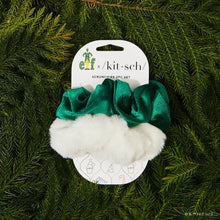 Load image into Gallery viewer, Elf x Kitsch Scrunchies 2pc White &amp; Green