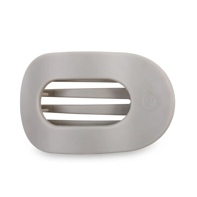 Teleties Small Flat Round Clip Silver Flames