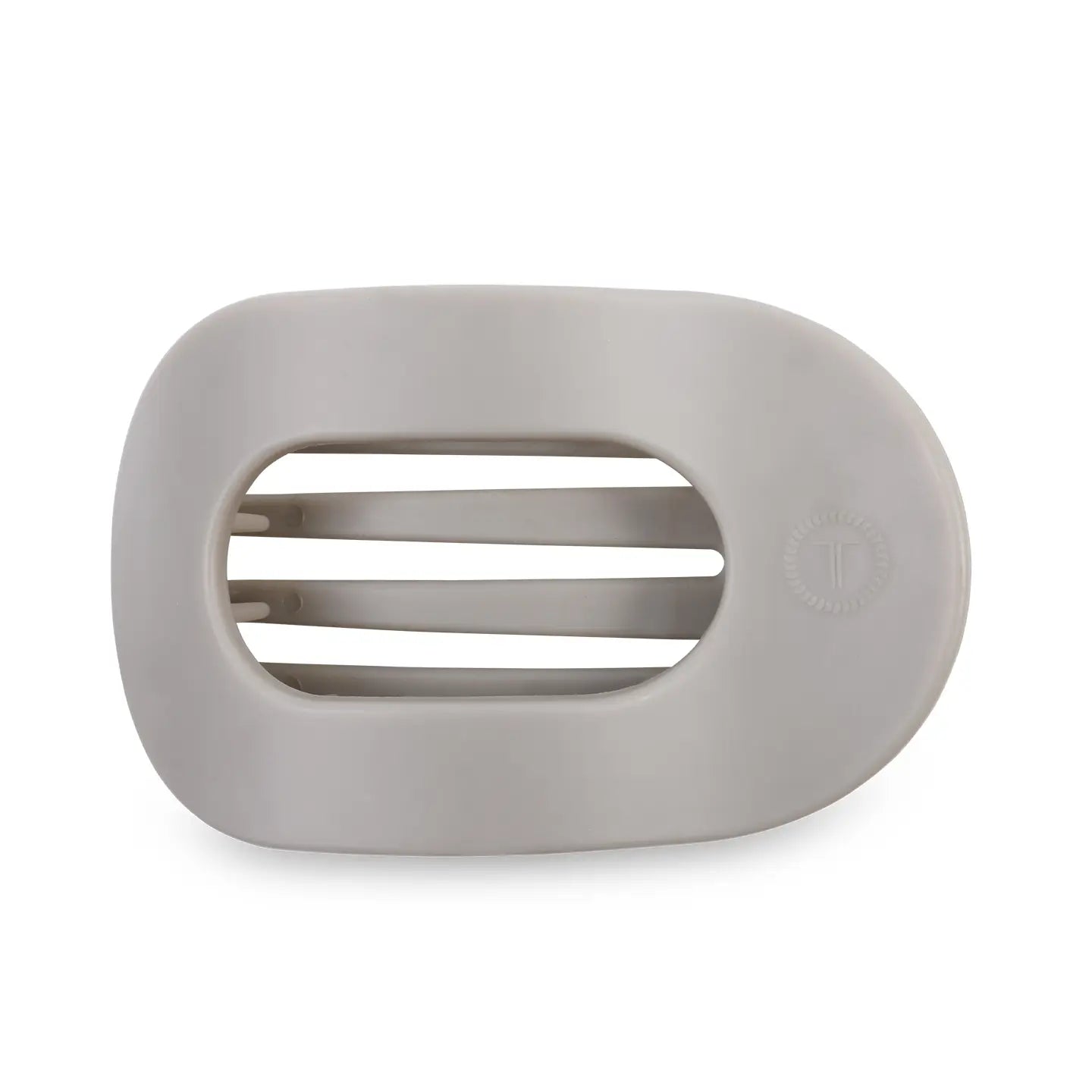 Teleties Small Flat Round Clip Silver Flames