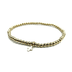 Erin Gray 3mm Gold-Filled Karma Luxe Cross Beaded Bracelet