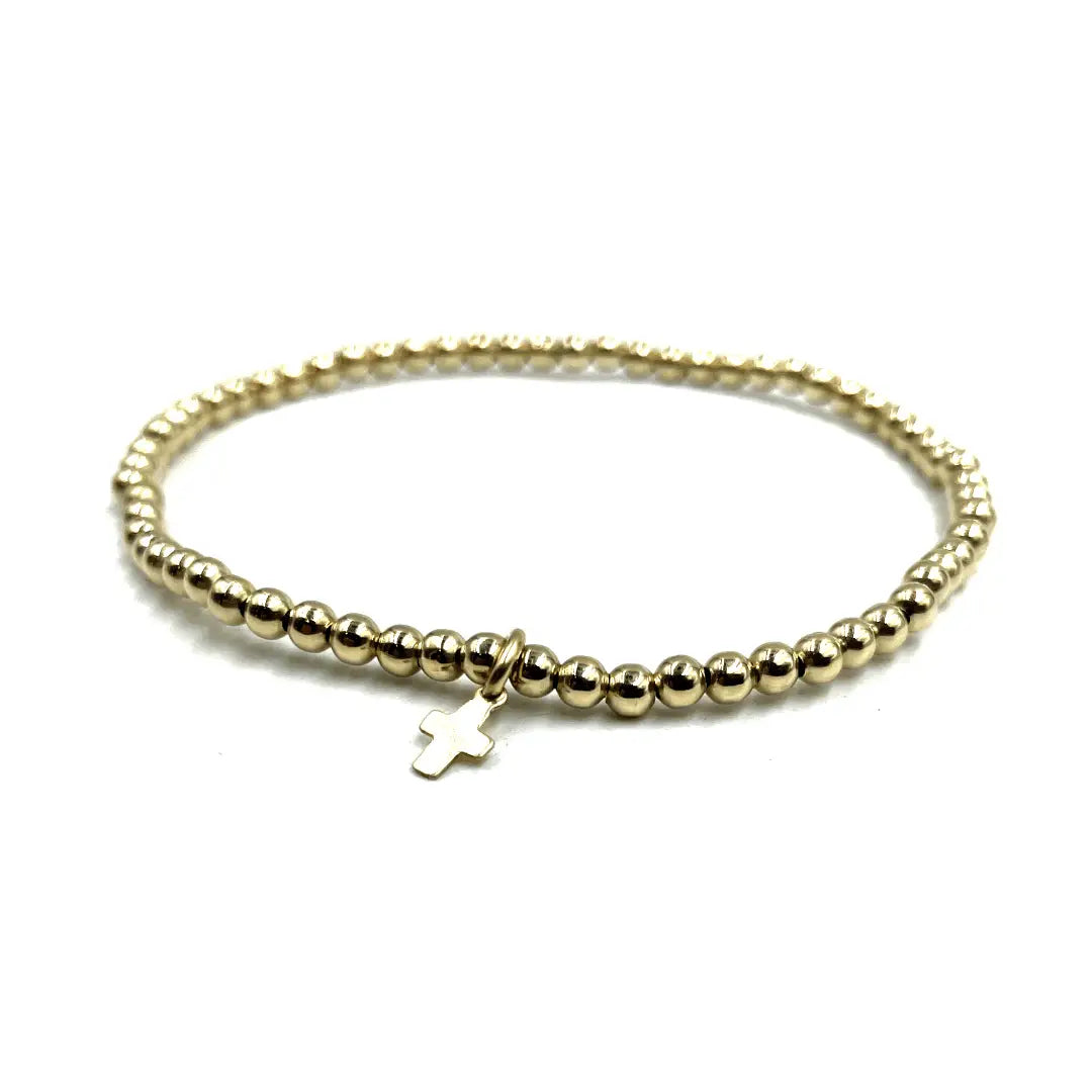 Erin Gray 3mm Gold-Filled Karma Luxe Cross Beaded Bracelet