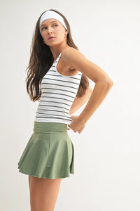 Classic Champion Seamless Ribbed Tank Top in Moss