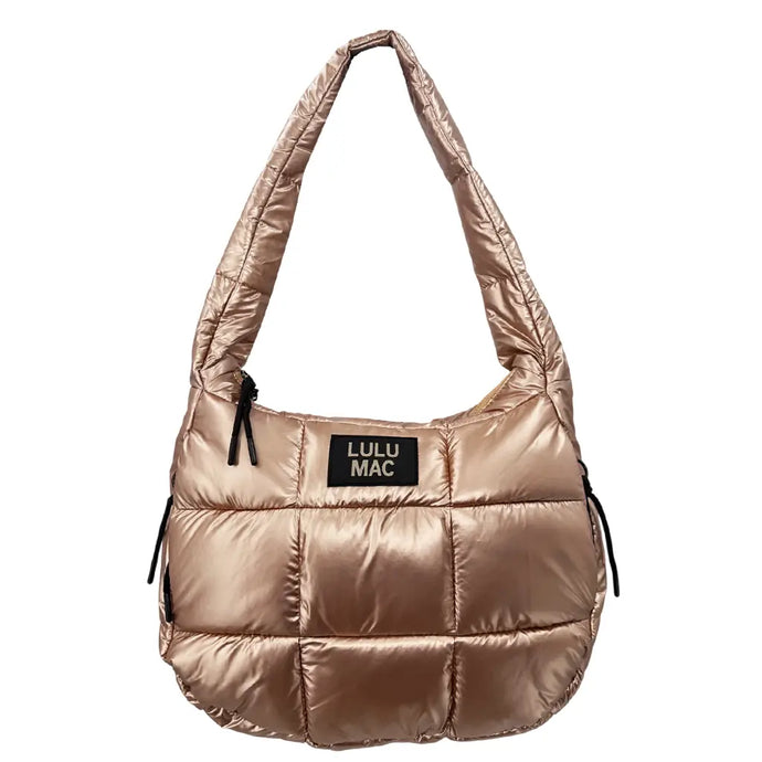 Lulu Mac Puffer Metallic Tote Bag in Champagne