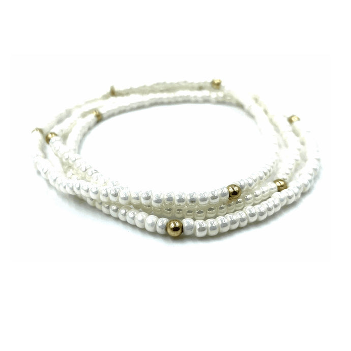 Erin Gray OG Classic Bracelet Stack in Pearl White