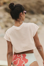Load image into Gallery viewer, Free People Printed Hot Shot Cropped Tee in Pina/White