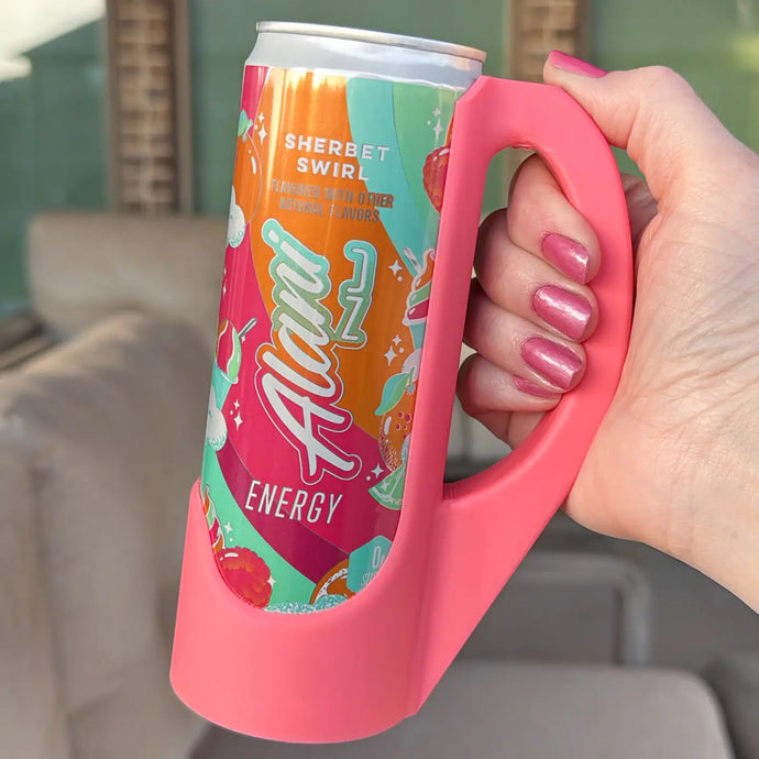 Skinny Can Handle Holder in Neon Pink
