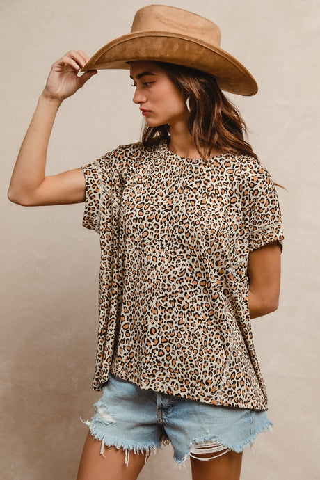 Believe In The Good Leopard Short Sleeve Top