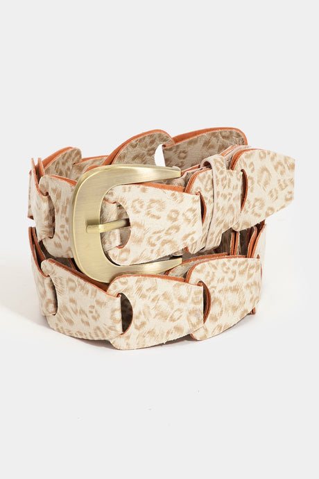 When My World Shakes Abstract Belt Ivory