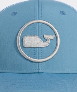 Vineyard Vines Whale Dot Performance Trucker Hat in Blue Mirage 2