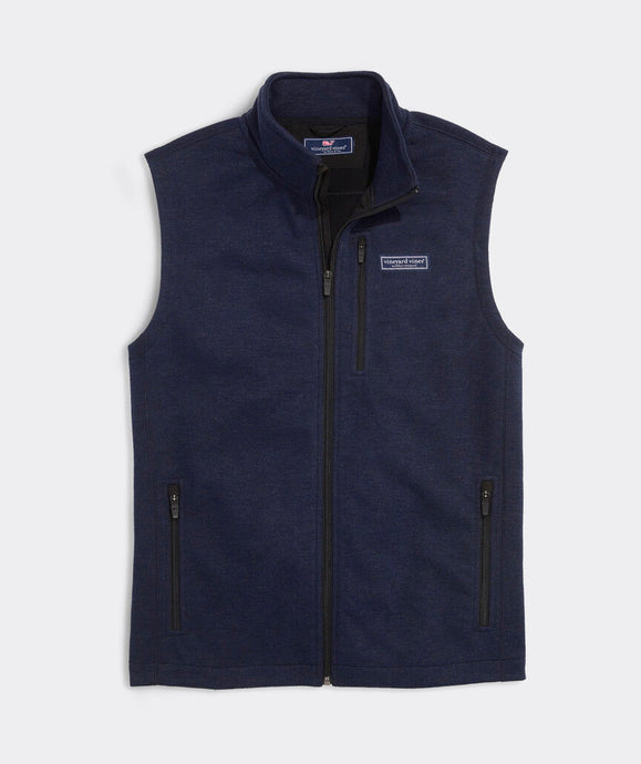Vineyard Vines Mountain Sweater Fleece Vest in Nautical Navy