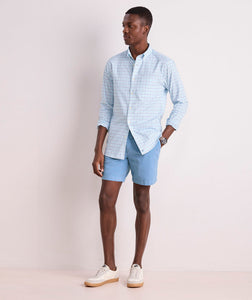 Vineyard Vines Moorings Tattersall Performance Cotton Shirt in Turqs