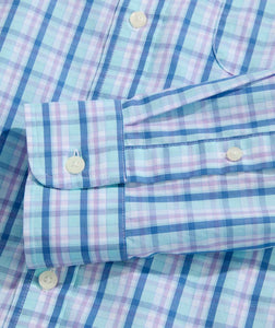 Vineyard Vines Sandie Plaid Perfect Wash Poplin Dress Shirt in Sea Splash