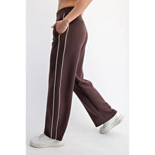Load image into Gallery viewer, It&#39;s Love Modal Scuba Stripe Piping Pants in Espresso/Cream