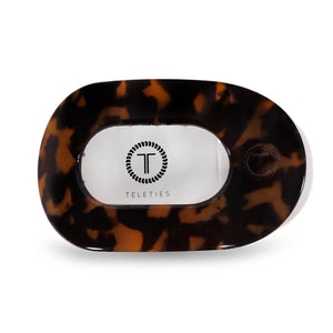 Teleties Large Flat Round Clip Tortoise