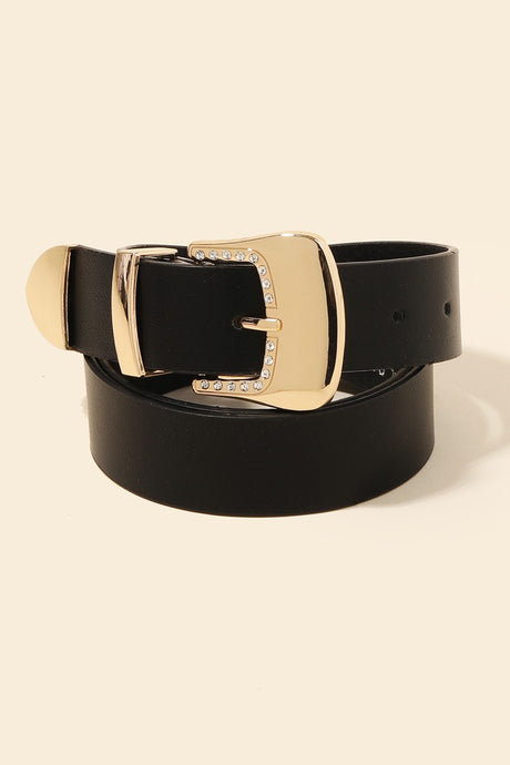 In Another Life Rhinestone Trim Belt Gold