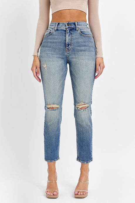 Tongue Tied High Rise Mom Jeans