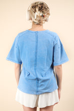 Load image into Gallery viewer, Choose To Love Me Mineral Washed Top in Blue