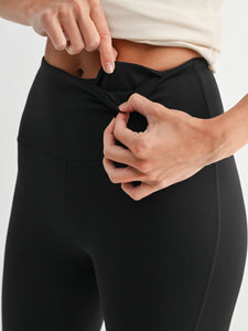For Greater Ribbed High-Waisted Leggings in Black