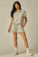 Load image into Gallery viewer, Say No More Half Zip &amp; Shorts Set in Heather Grey
