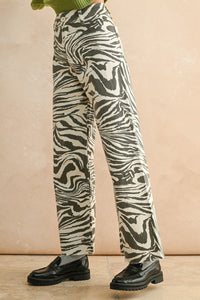 Keep On Moving Zebra Print Stretch Pants