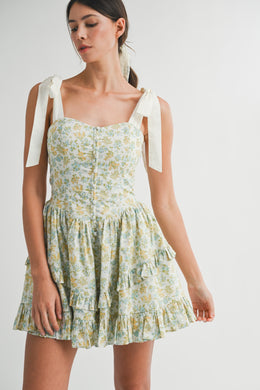 Little Bit Of Sunshine Floral Mini Dress