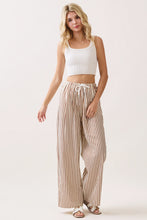 Load image into Gallery viewer, So Far Gone Striped Wide Leg Pants in Camel