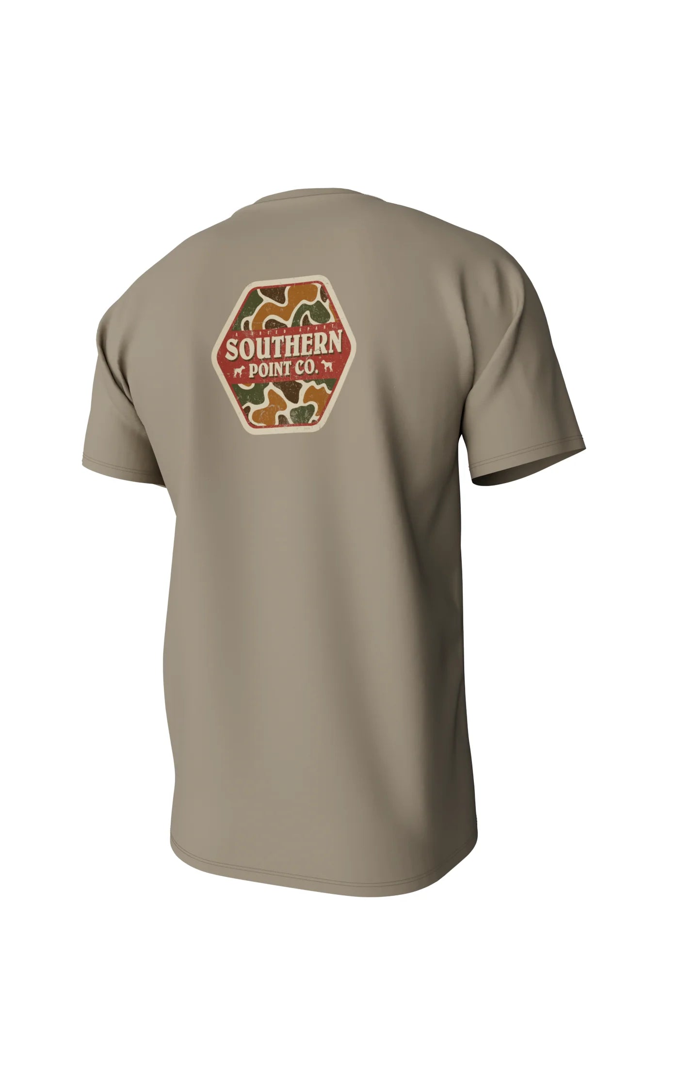 Southern Point Co. Camo Logo SS Tee in Sandstone