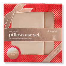 Load image into Gallery viewer, Kitsch Holiday Satin Standard Pillowcase 2pc Set Champagne