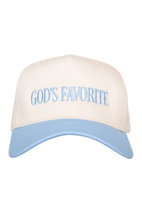 God's Favorite Two-Toned Vintage Hat in Light Blue/Tan