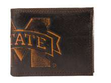 Load image into Gallery viewer, Mississippi State Bulldogs Burnished Leather Bifold Wallet