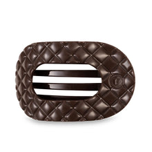 Load image into Gallery viewer, Teleties Large Flat Round Clip Truly Taupe Quilted