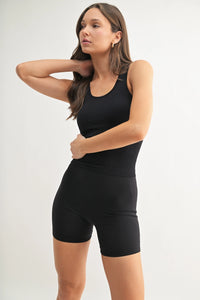 Classic Champion Seamless Ribbed Tank Top in Black