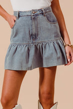 Load image into Gallery viewer, Let&#39;s Go Girls Ruffle Denim Skirt