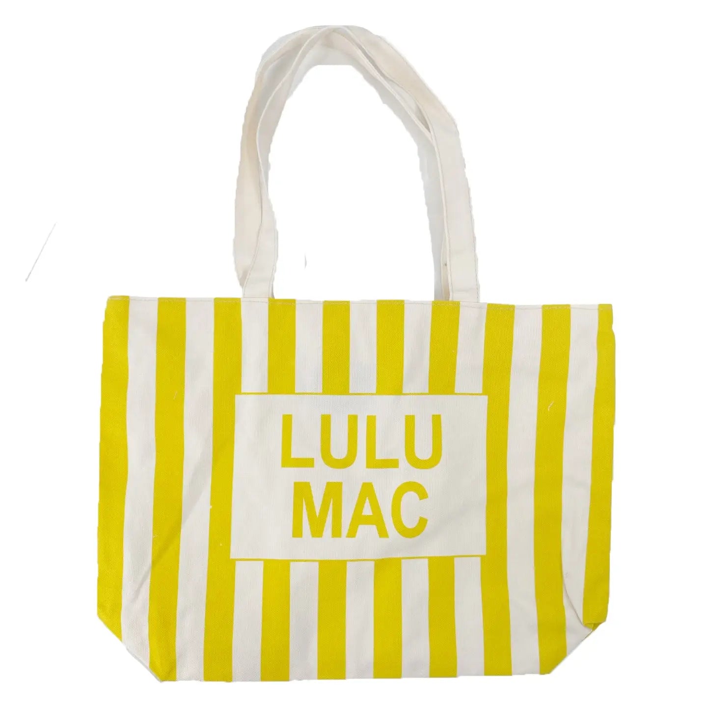 Lulu Mac Canvas Tote in Yellow/White Stripe
